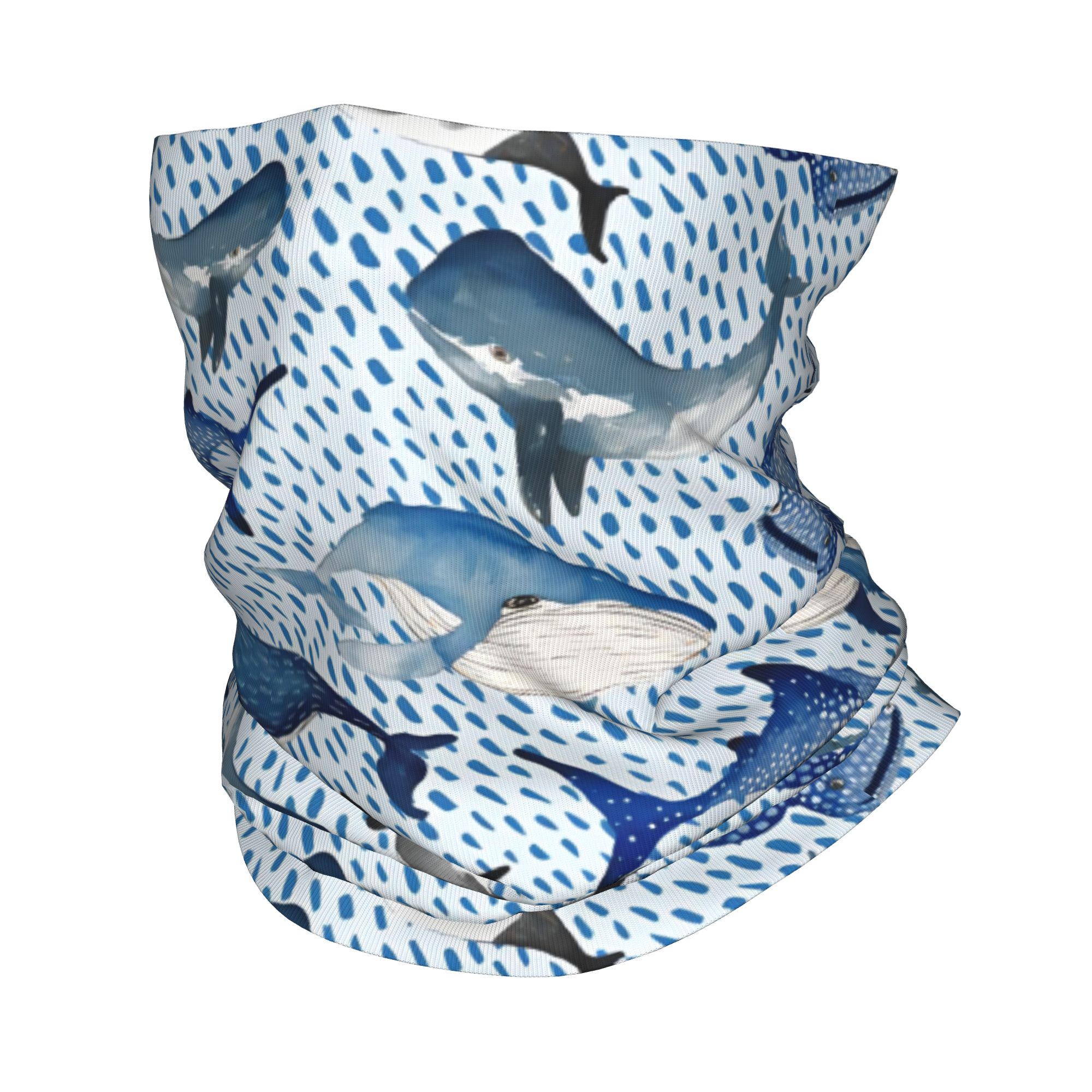 Neck Warmer Tube - Personalizzato Blu Acquerello Squalo Inverno Fascia