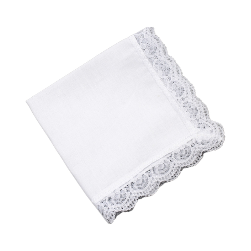 Handkerchief Cotton Men - D0UB Fazzoletto bianco leggero in pizzo