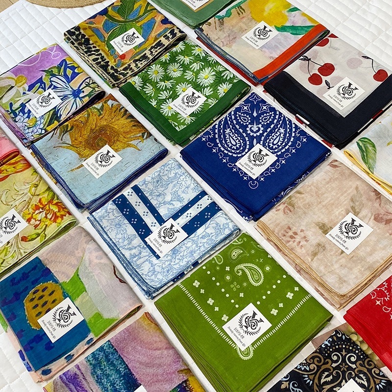 Bandana Cotton - Sciarpa quadrata 100% cotone per donna,