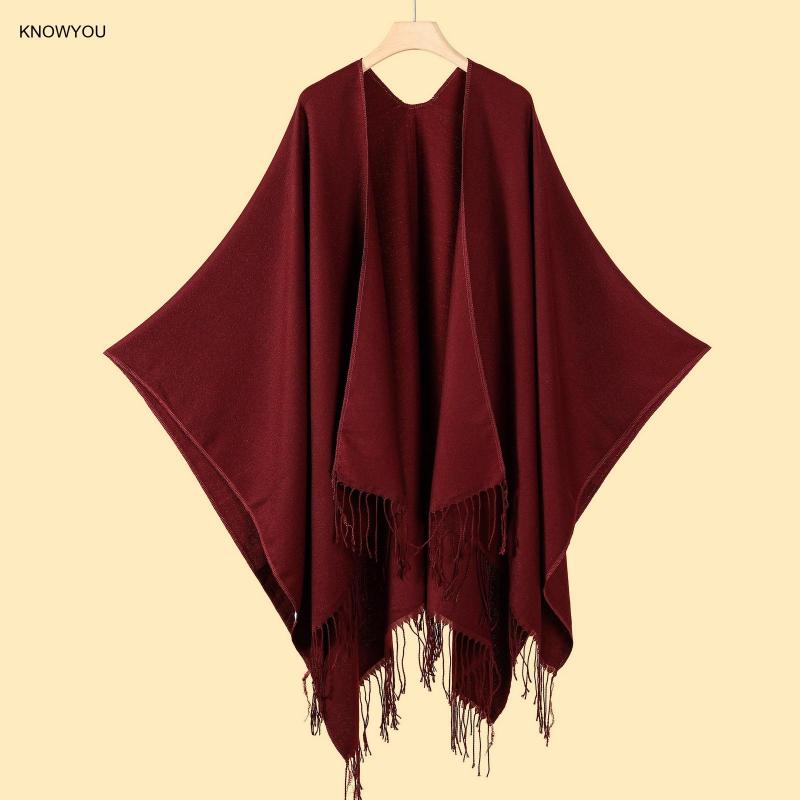 Muffler Men Wool - Poncho di colore solido Uomo Donna