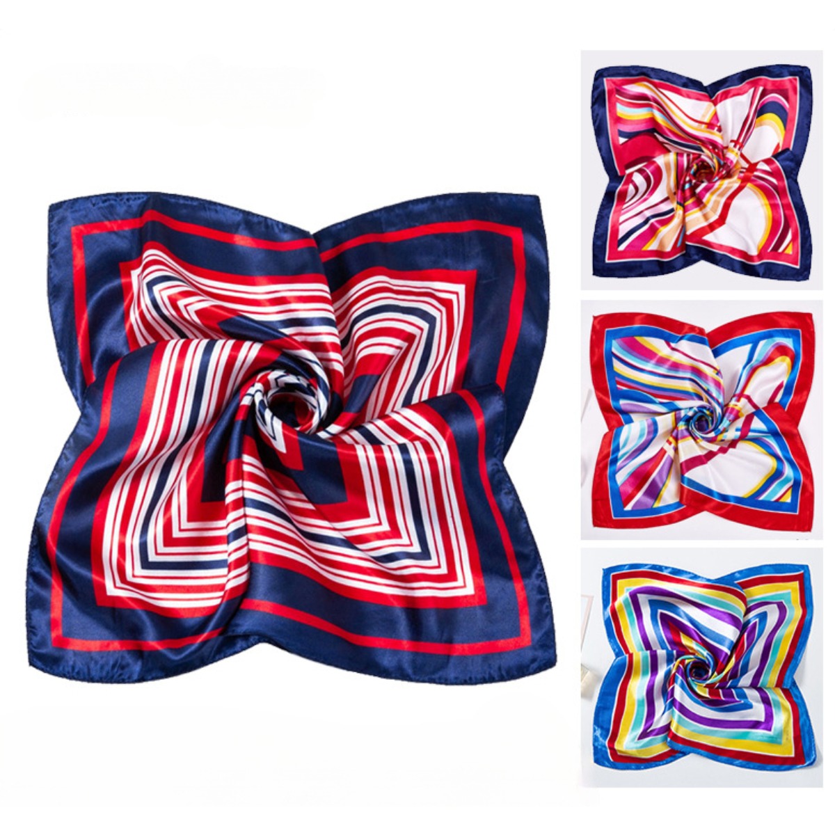 Ascot Neck Scarf - Sciarpe di seta quadrate 50 *