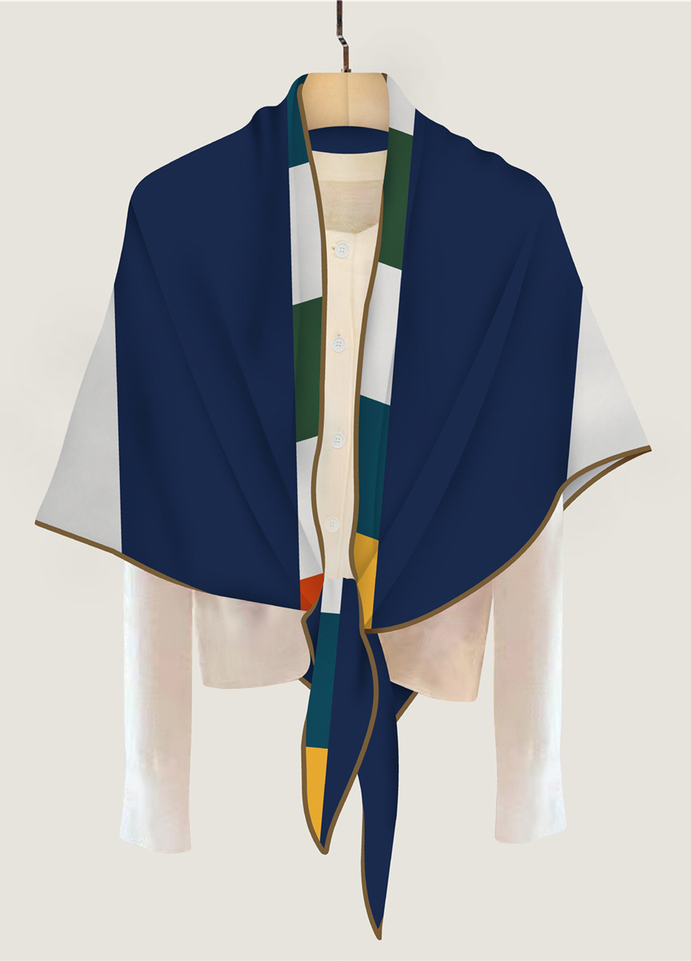 Pashmina Wrap Large - Sciarpa di seta triangolare in cashmere