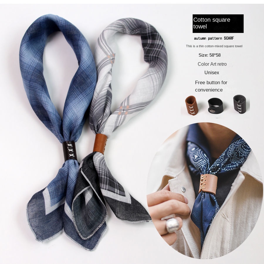 Scarf Silk Square - Sciarpa quadrata da uomo con bottoni