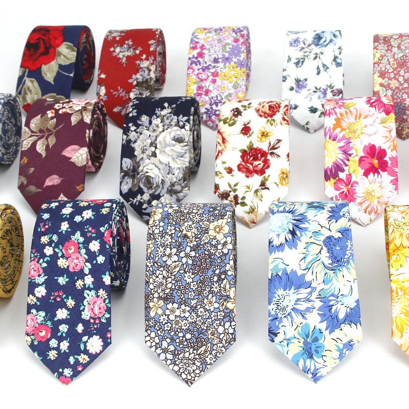 Skinny Tie Men - Nuova cravatta floreale per uomo donna