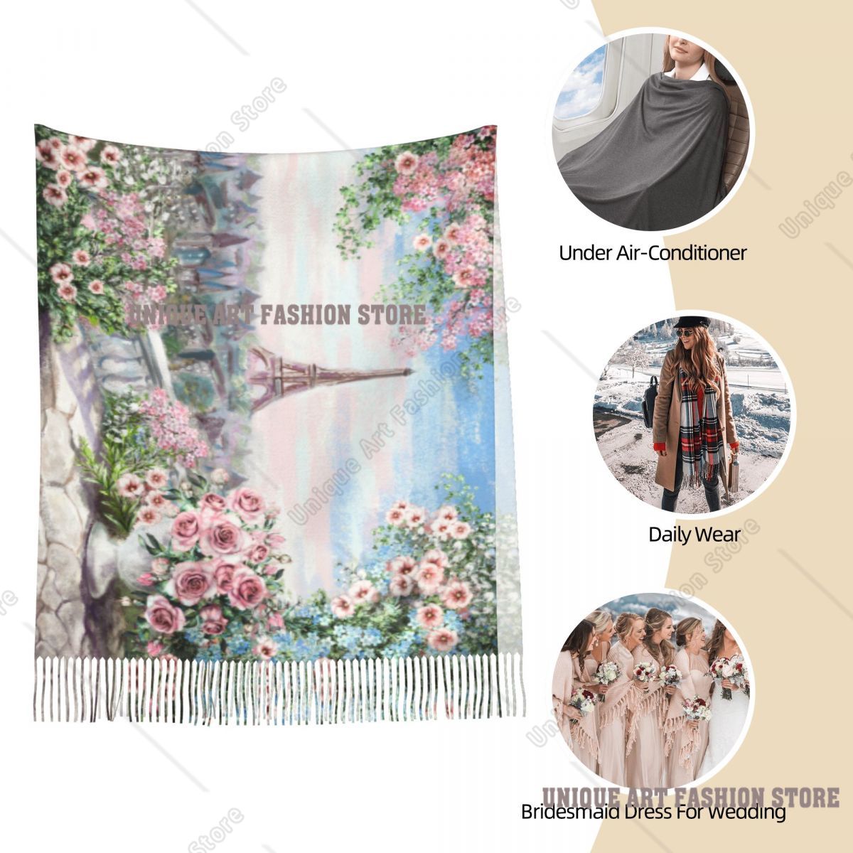 Pittura a olio Francia Parigi  - Pashmina Wrap Large recensione e prezzo