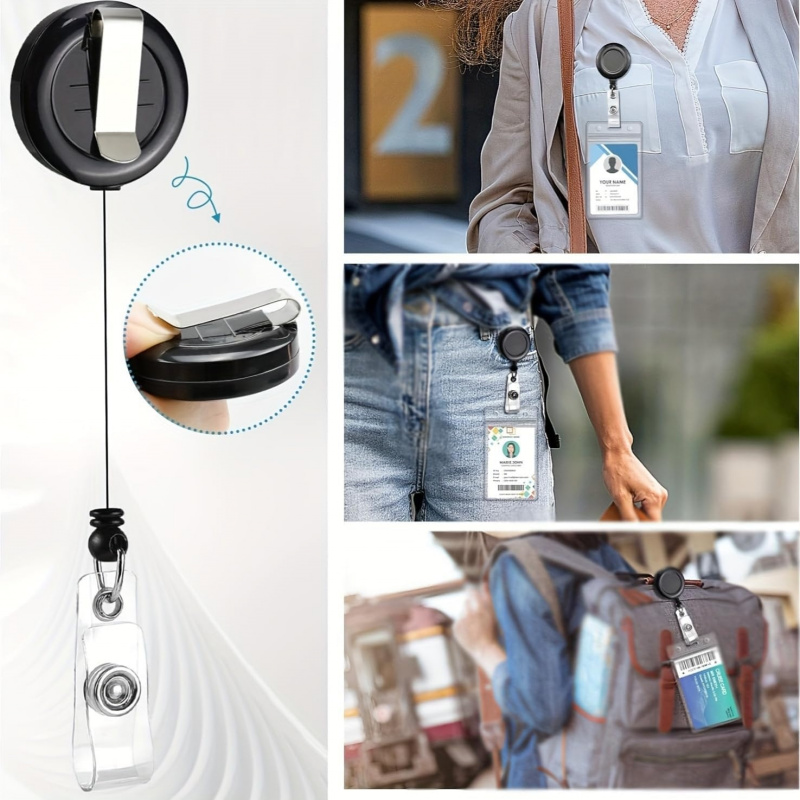 Set di 4 Cordini Neri Retratti - Lanyard Badge Holder recensione e prezzo