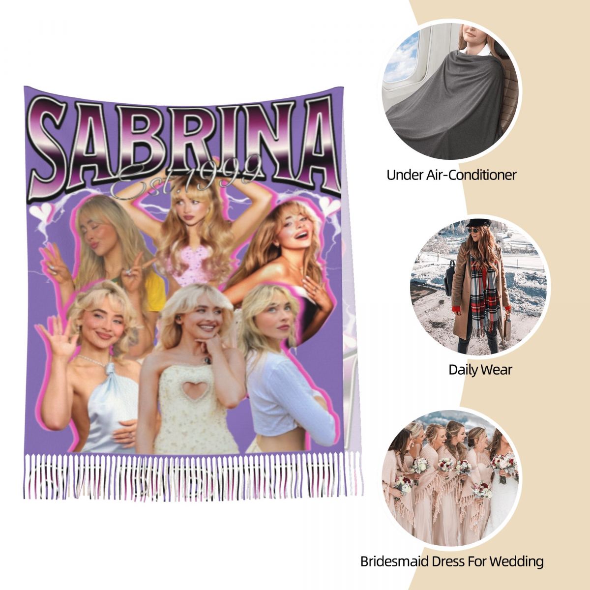 Sabrina Carpenter anni '90 Sci - Pashmina Wrap Large recensione e prezzo